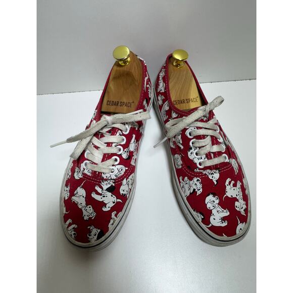 Rare Vans Sneakers 101 Dalmatians Disney Red White Black Lace Up Women’s Sz 8 - Picture 3 of 7